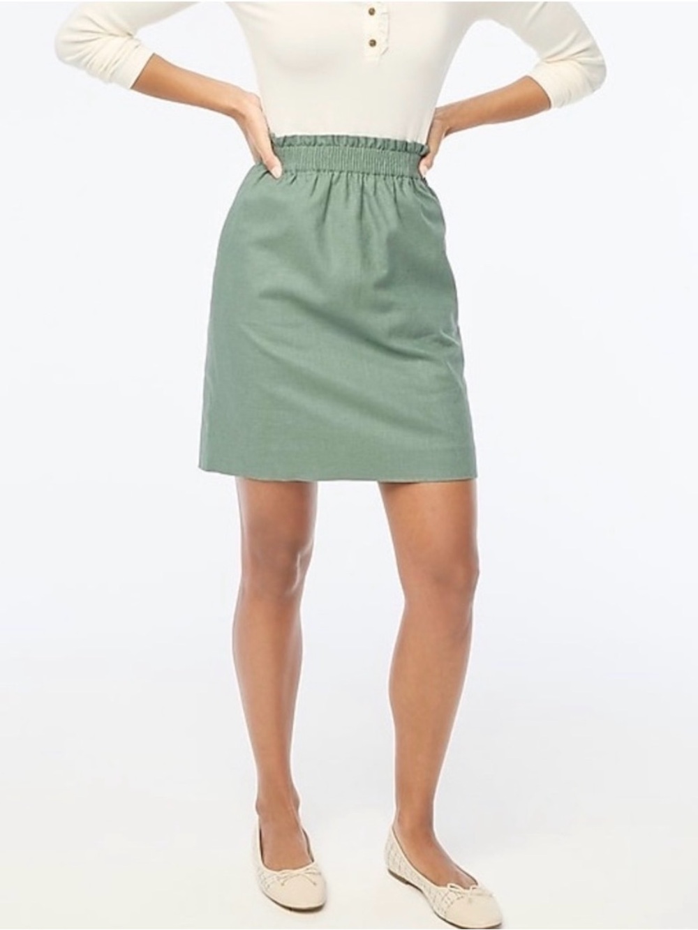 J. Crew Linen Cotton Blend City Skirt
